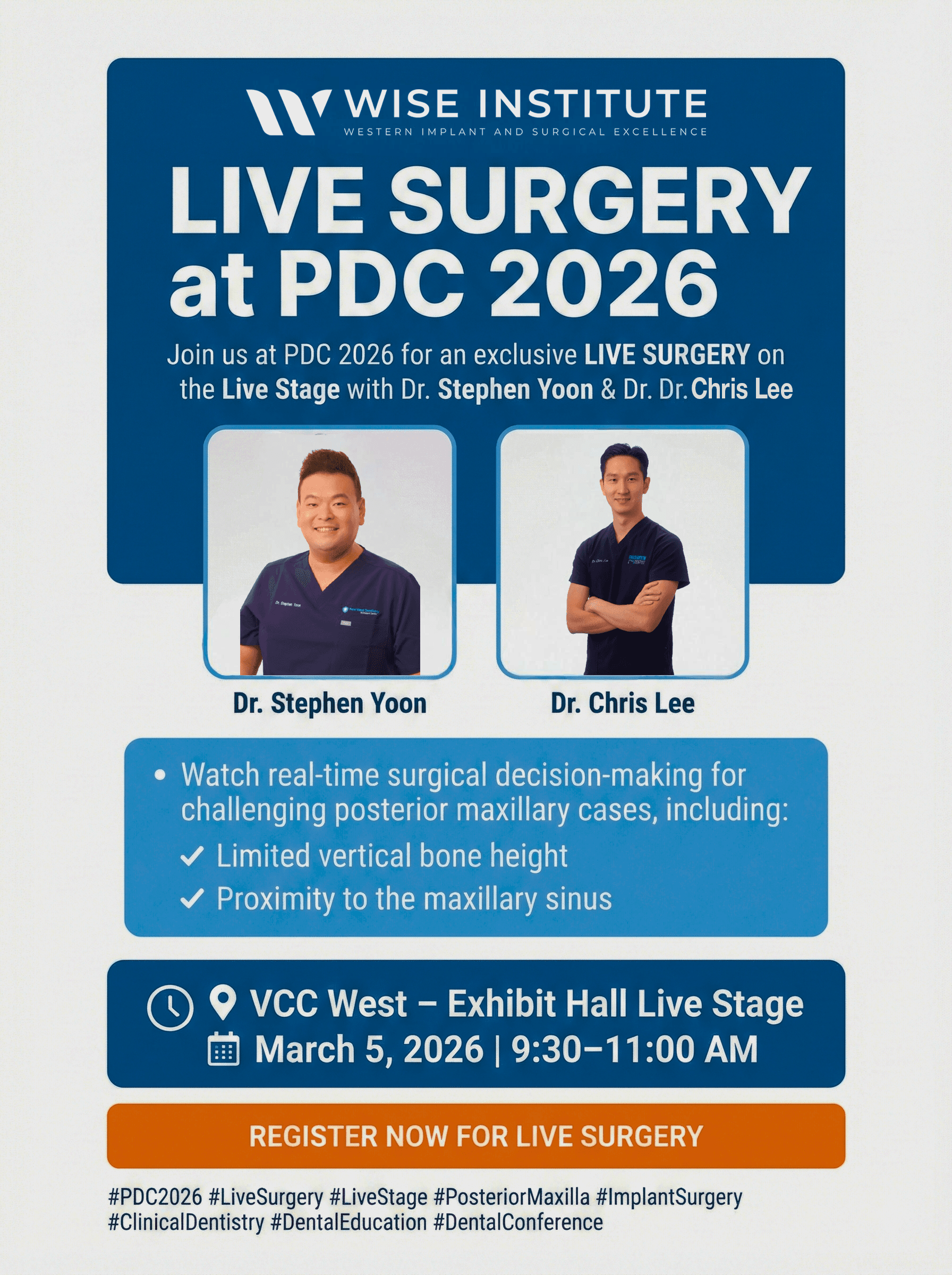 WISE Institute LIVE SURGERY at PDC 2026